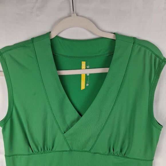 LOLE Size M Womens Green V-neck Neck Stretch Athletic Top - Picture 1 of 7